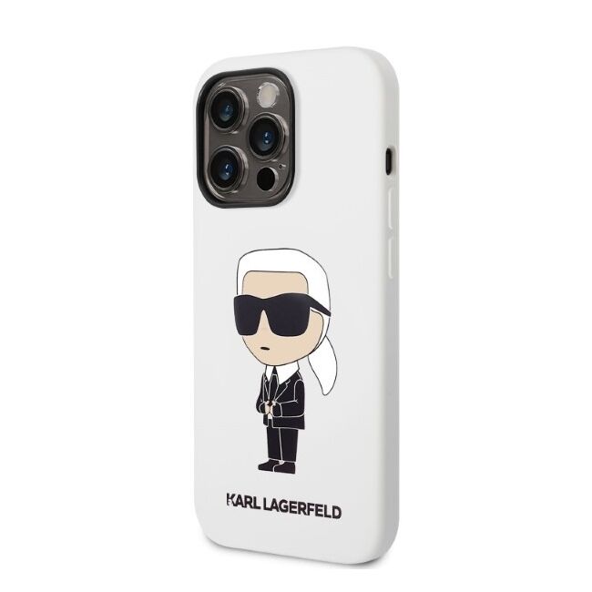 Husa premium pentru iPhone 14 Pro Karl Lagerfeld superior quality - alb arctic