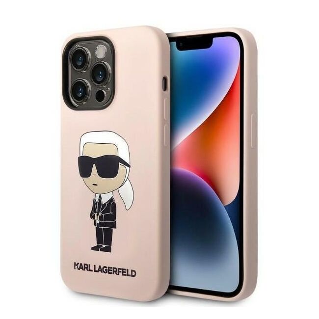 Husa premium pentru iPhone 14 Pro Karl Lagerfeld superior quality - roz pal
