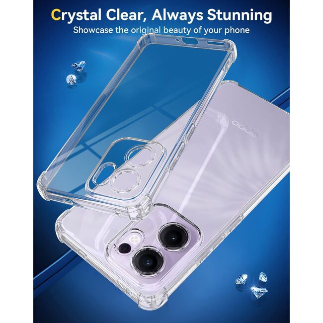 Husa pentru  Oppo Reno 13F, 13FS 4G, 5G Slim Anti-Shock 1.5mm reinforced 4 corners, Transparent