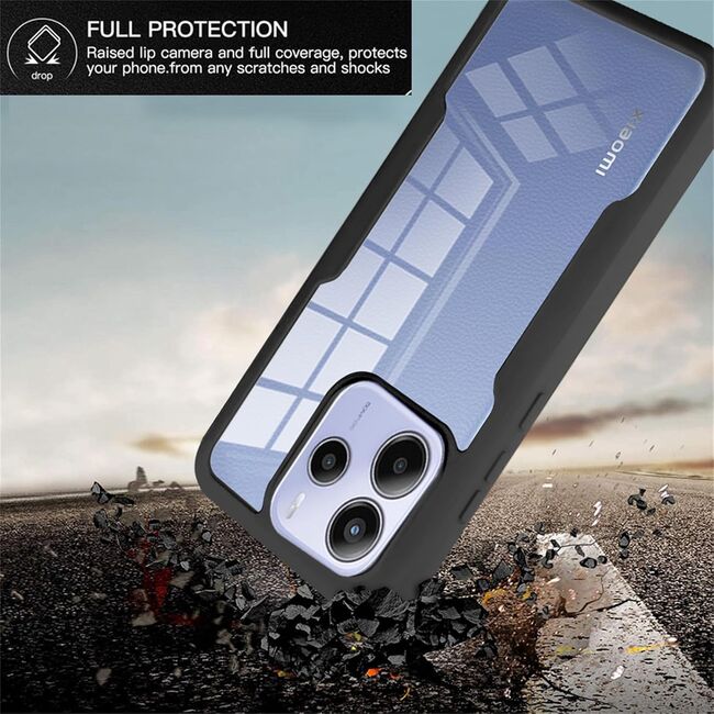 Pachet 360: Husa cu folie integrata pentru  Xiaomi Redmi Note 14 4G Protectie 360 fata spate - Mov