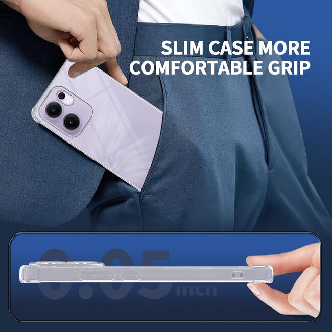 Husa pentru  Oppo Reno 13F, 13FS 4G, 5G Slim Anti-Shock 1.5mm reinforced 4 corners, Transparent