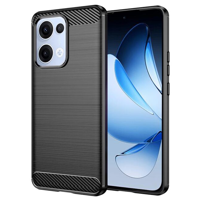 Husa pentru Oppo Reno 13 Carbon Liquid Silicone, Negru denim