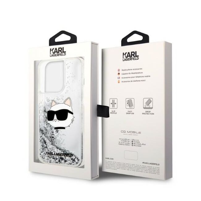 Husa premium pentru  iPhone 14 Pro  Karl Lagerfeld superior quality - Alb arctic