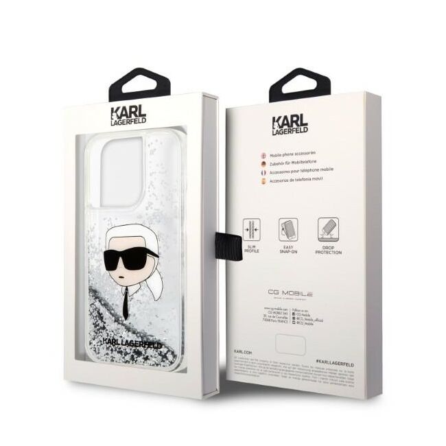 Husa premium pentru  iPhone 14 Pro  Karl Lagerfeld superior quality - Alb