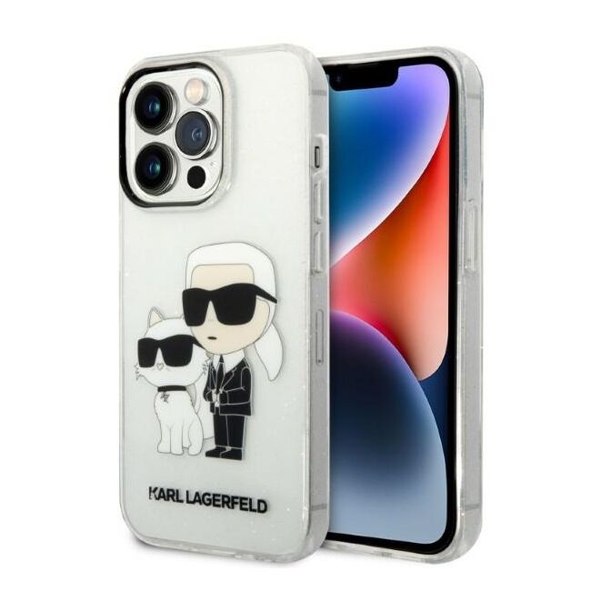 Husa premium pentru  iPhone 14 Pro  Karl Lagerfeld superior quality - Gri desdchis