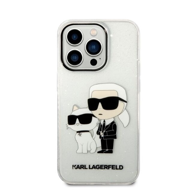 Husa premium pentru  iPhone 14 Pro  Karl Lagerfeld superior quality - Gri desdchis