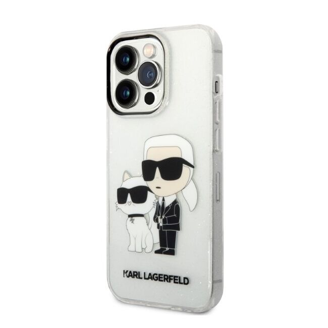Husa premium pentru  iPhone 14 Pro  Karl Lagerfeld superior quality - Gri desdchis