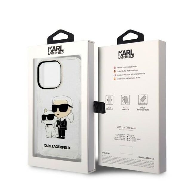 Husa premium pentru  iPhone 14 Pro  Karl Lagerfeld superior quality - Gri desdchis