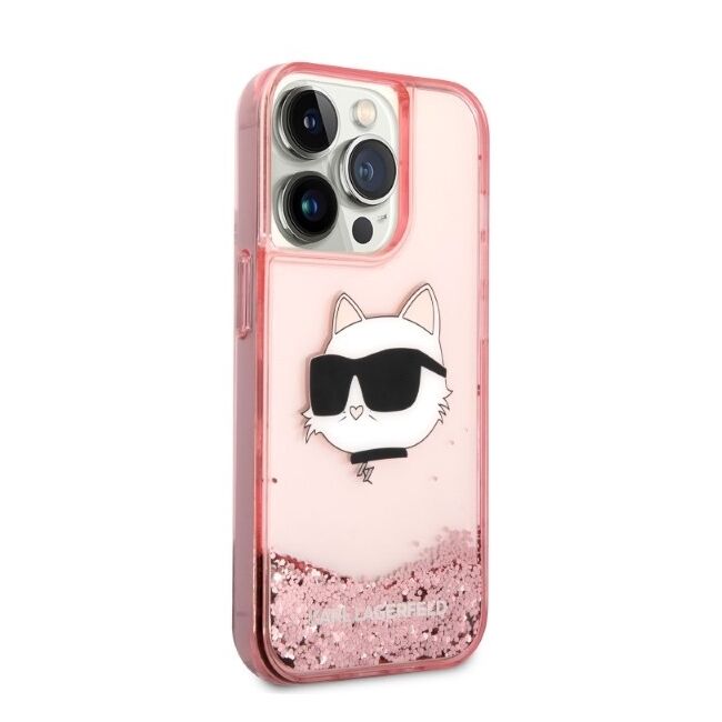 Husa premium pentru  iPhone 14 Pro  Karl Lagerfeld superior quality - Roz neon