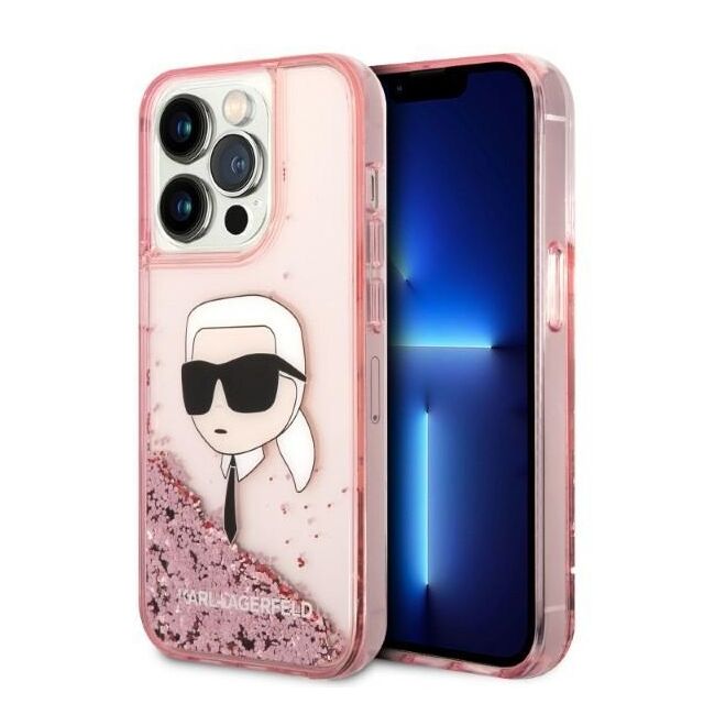 Husa premium pentru  iPhone 14 Pro  Karl Lagerfeld superior quality - Roz pal