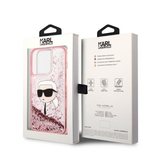 Husa premium pentru  iPhone 14 Pro  Karl Lagerfeld superior quality - Roz pal