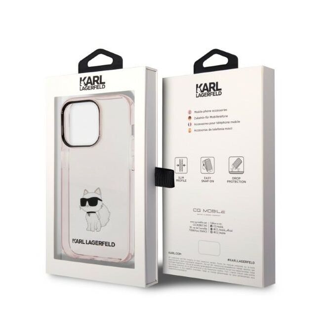Husa premium pentru  iPhone 14 Pro  Karl Lagerfeld superior quality - Roz pal