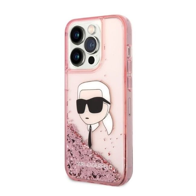 Husa premium pentru  iPhone 14 Pro  Karl Lagerfeld superior quality - Roz pal