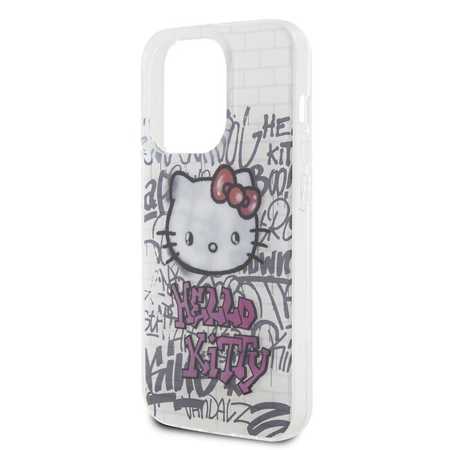 Husa premium pentru  iPhone 15 Pro Hello Kitty Funcky Series - Alb arctic