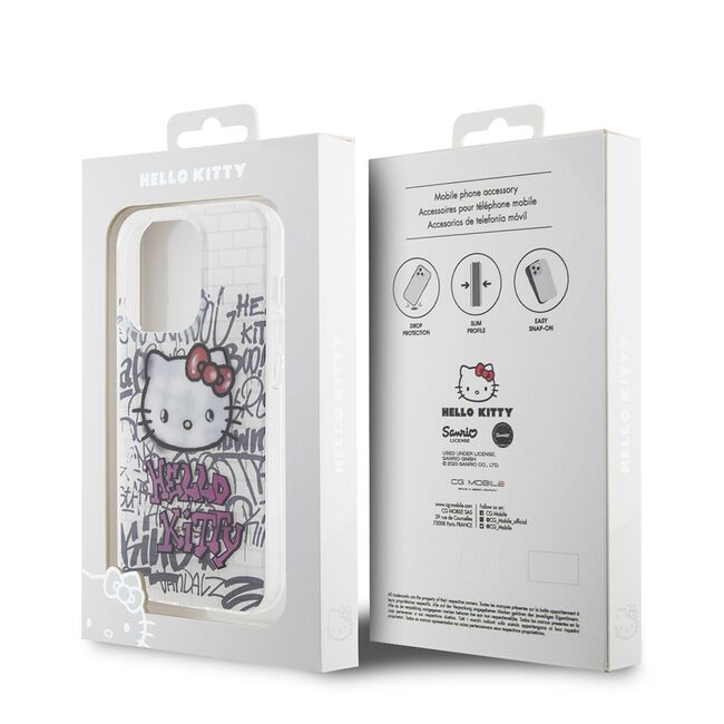 Husa premium pentru  iPhone 15 Pro Hello Kitty Funcky Series - Alb arctic