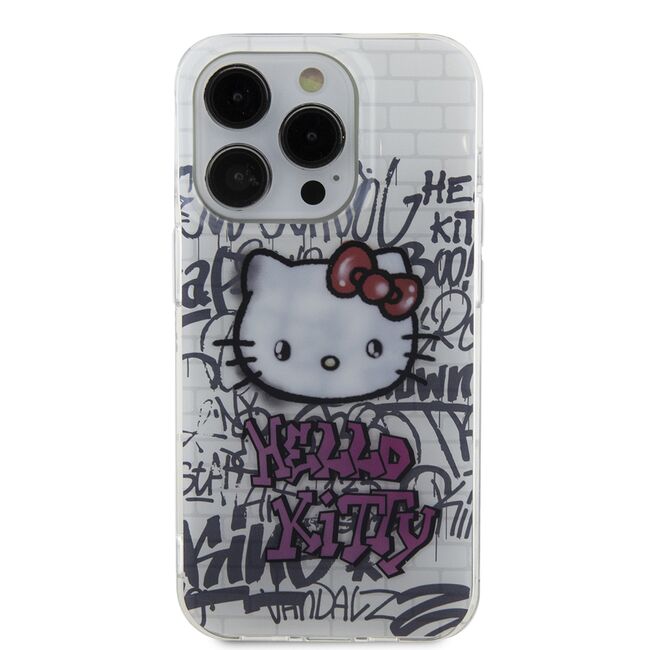 Husa premium pentru  iPhone 15 Pro Hello Kitty Funcky Series - Alb arctic