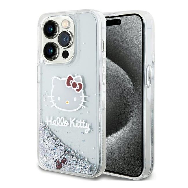 Husa premium pentru  iPhone 15 Pro Hello Kitty Funcky Series - Argintiu