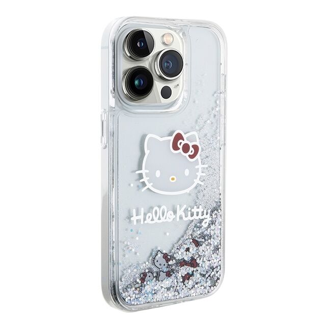 Husa premium pentru  iPhone 15 Pro Hello Kitty Funcky Series - Argintiu