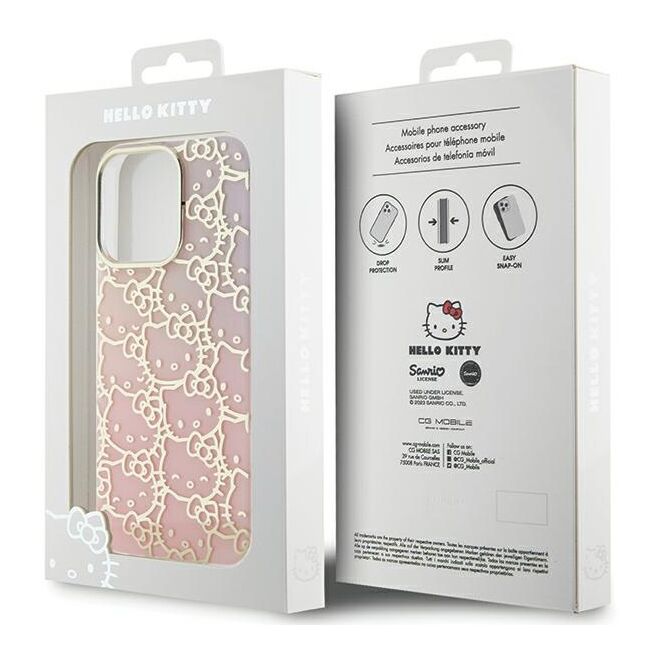 Husa premium pentru  iPhone 15 Pro Hello Kitty Funcky Series - Roz pal
