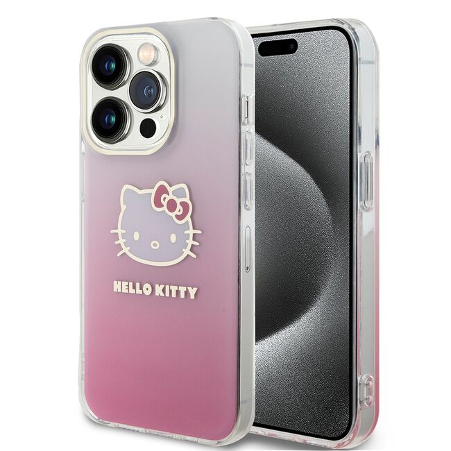 Husa premium pentru  iPhone 15 Pro Hello Kitty Funcky Series - Roz