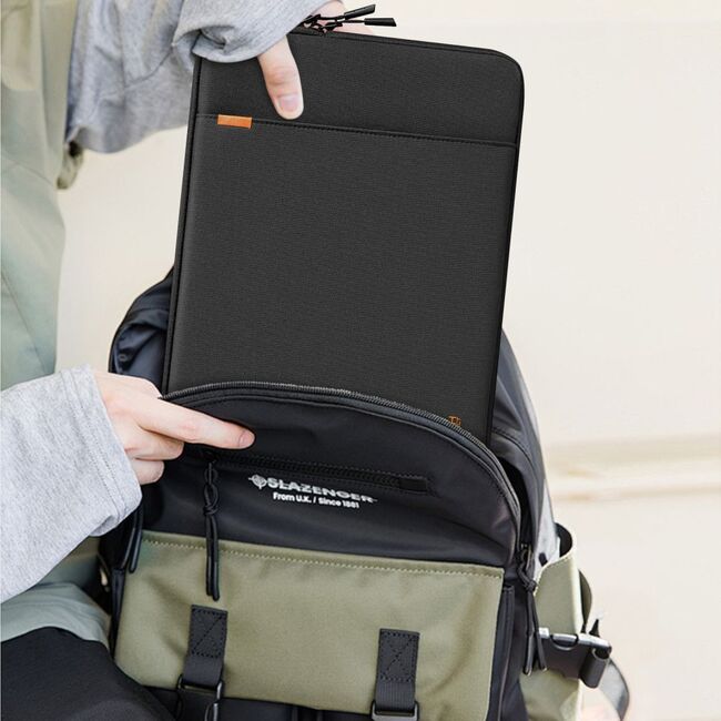Geantă Premium Ultra-Protejată pentru Laptop 13-14” compatibila Macbook, Lenovo, Microsoft, Acer, HP, Asus – Design Elegant, Materiale Durabile, Protecție Avansată Antişoc, Interior Moale din Microfibră și Compartiment pentru Accesorii, negru