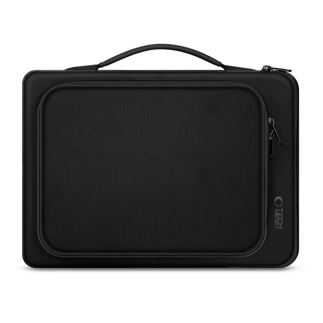 Geantă Premium Elegantă și Practică pentru Laptop 13 - 14 si tableta, compatibila Macbook, Lenovo, Microsoft, Acer, HP, Asus, cu Protecție Antişoc, Interior Moale, Compartimente Suplimentare și Design Modern, negru