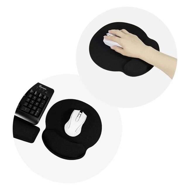 Mouse Pad Ergonomic cu Suport pentru Încheietură – Memory Foam, Bază Antialunecare, Negru
