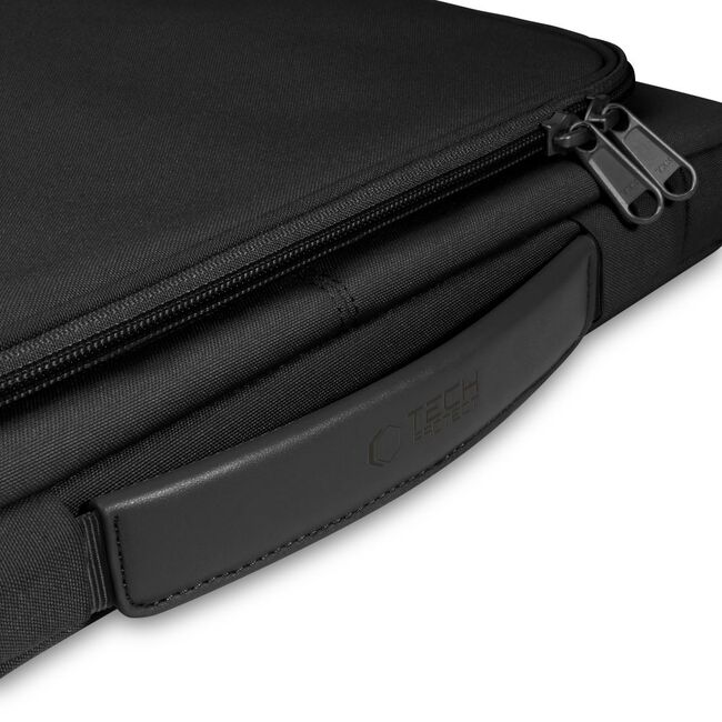 Geantă Premium Elegantă și Practică pentru Laptop 13 - 14 si tableta, compatibila Macbook, Lenovo, Microsoft, Acer, HP, Asus, cu Protecție Antişoc, Interior Moale, Compartimente Suplimentare și Design Modern, negru