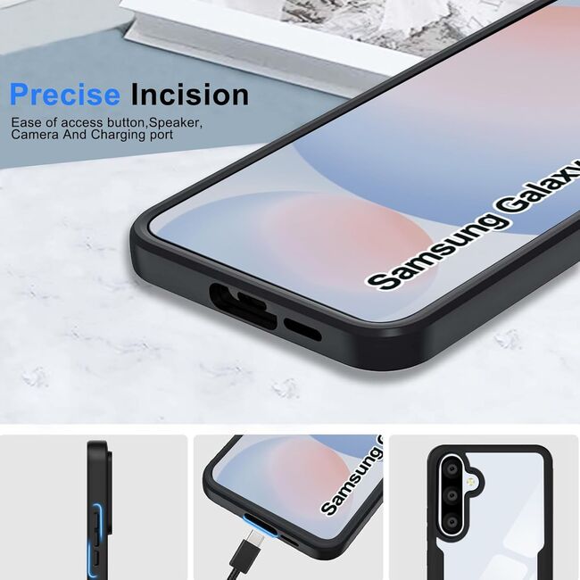 Pachet 360: Husa cu folie integrata pentru Samsung Galaxy A56 Cover 360 fata / spate - roz