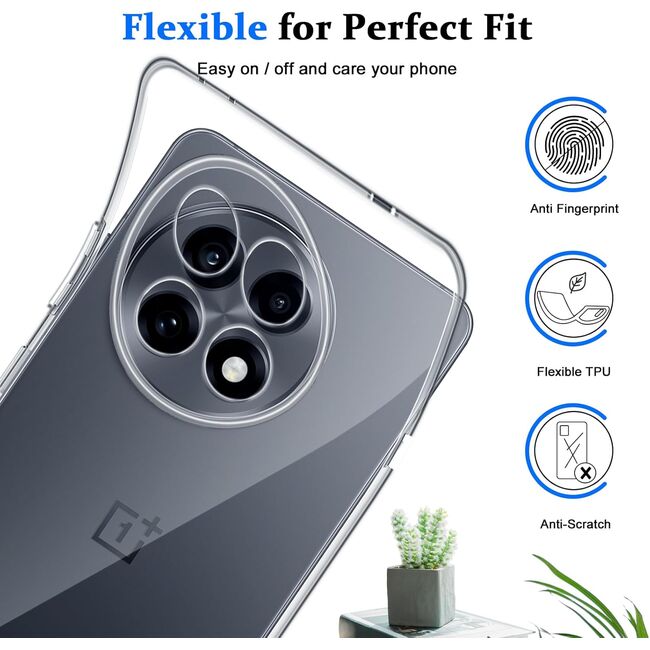 Husa pentru OnePlus 13R, Anti-Shock 1.5mm, cu protectie lentile, Transparent