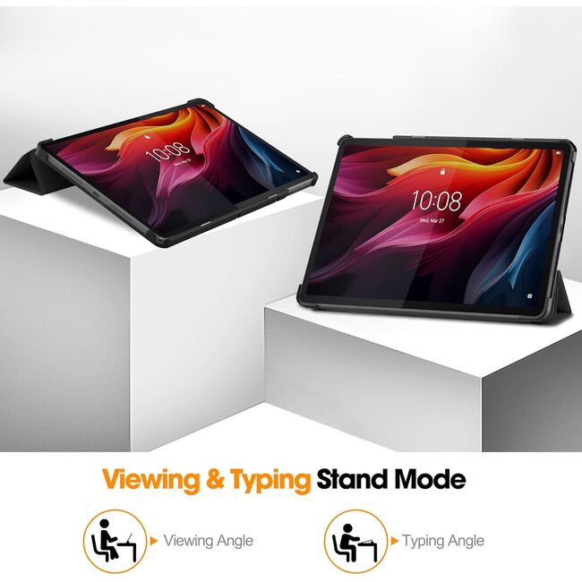 Husa pentru  Lenovo Tab K11 Plus 11.45 inch tip stand functie sleep/wake-up, protectie 360 - Negru