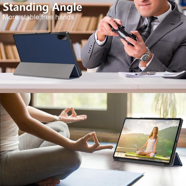 Husa pentru Honor Pad X8a tip stand functie sleep/wake-up, protectie 360 - Albastru
