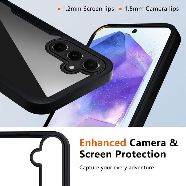 Pachet 360: Husa cu folie integrata pentru Samsung Galaxy A56 Cover 360 fata / spate - roz