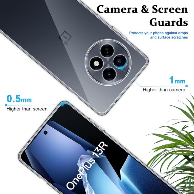 Husa pentru OnePlus 13R, Anti-Shock 1.5mm, cu protectie lentile, Transparent