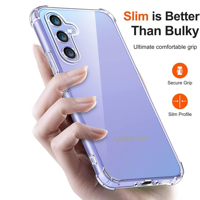 Husa pentru Samsung Galaxy A55 5G Anti-Shock 1.5mm, reinforced 4 corners, transparent