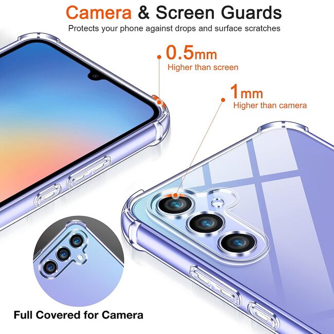 Husa pentru Samsung Galaxy A55 5G Anti-Shock 1.5mm, reinforced 4 corners, transparent