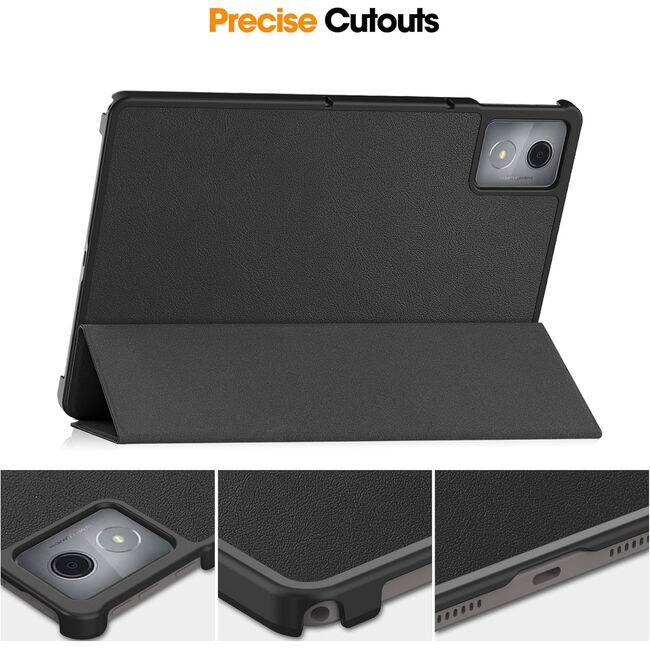 Husa pentru  Lenovo Tab K11 Plus 11.45 inch tip stand functie sleep/wake-up, protectie 360 - Negru