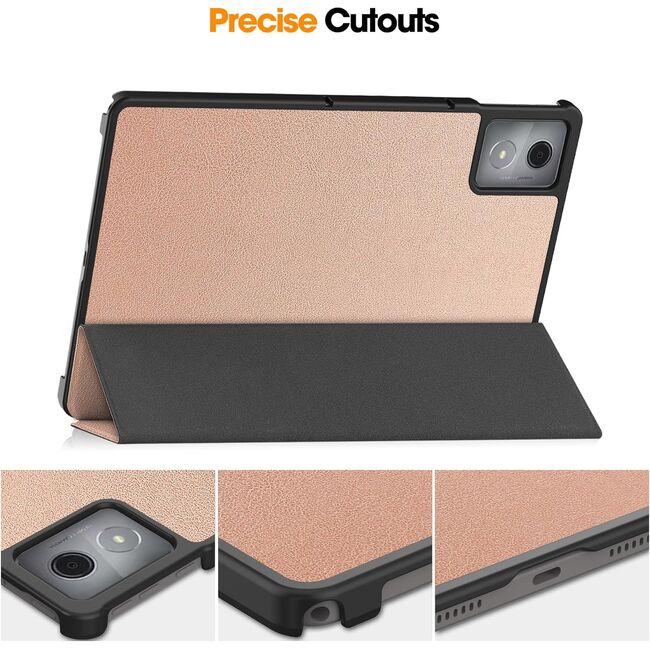 Husa pentru  Lenovo Tab K11 Plus 11.45 inch tip stand functie sleep/wake-up, protectie 360 - Roz