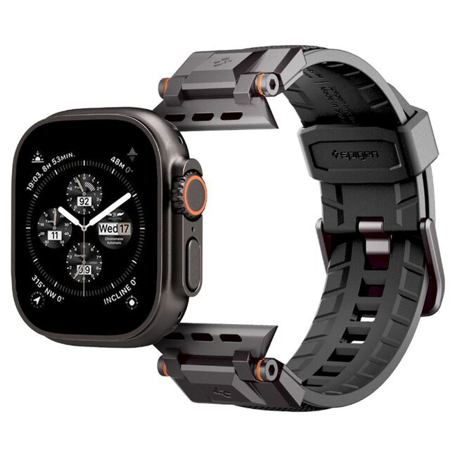 Curea premium pentru Apple Watch 6 / 7 / 8 / 9 / 10 / SE / ULTRA 1 / 2 (44 / 45 / 46 / 49 MM) Spigen - DuraPro Armor - Negru