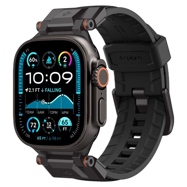 Curea premium pentru Apple Watch 6 / 7 / 8 / 9 / 10 / SE / ULTRA 1 / 2 (44 / 45 / 46 / 49 MM) Spigen - DuraPro Armor - Negru