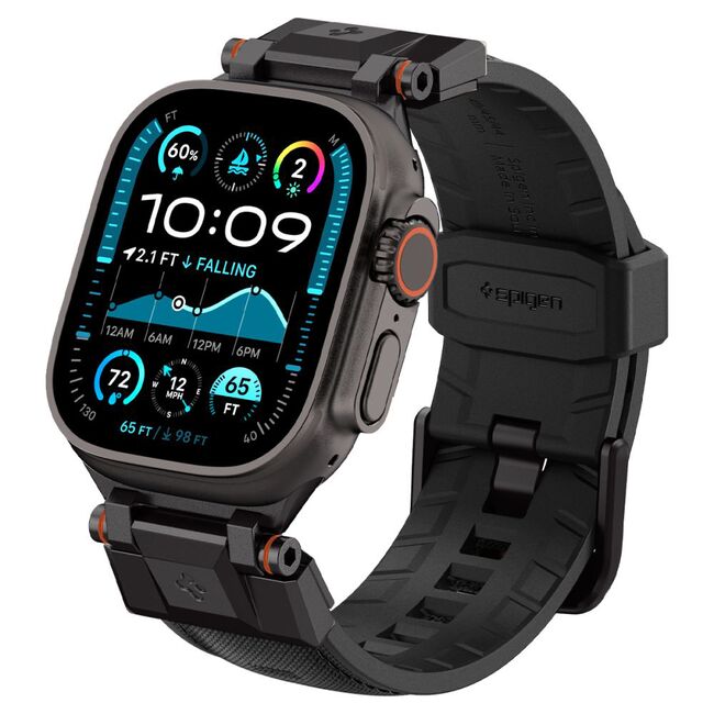 Curea premium pentru Apple Watch 6 / 7 / 8 / 9 / 10 / SE / ULTRA 1 / 2 (44 / 45 / 46 / 49 MM) Spigen - DuraPro Armor - Negru
