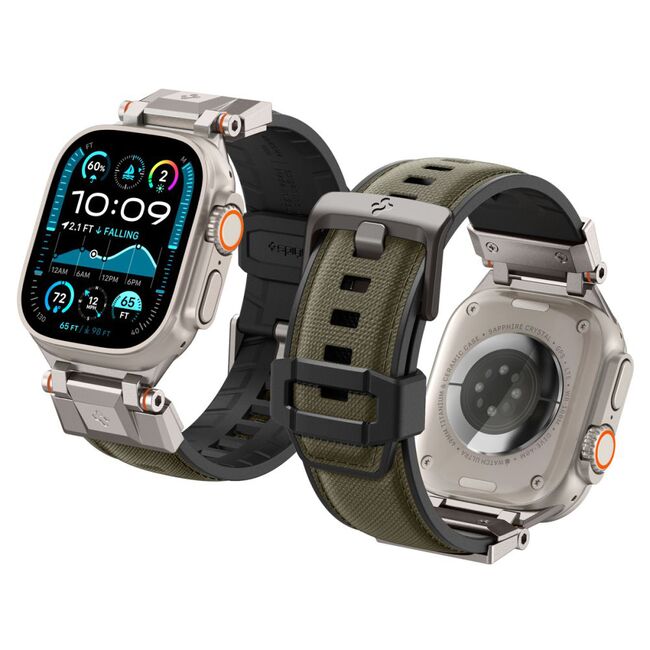 Curea premium pentru Apple Watch 6 / 7 / 8 / 9 / 10 / SE / ULTRA 1 / 2 (44 / 45 / 46 / 49 MM) Spigen - DuraPro Armor - Verde