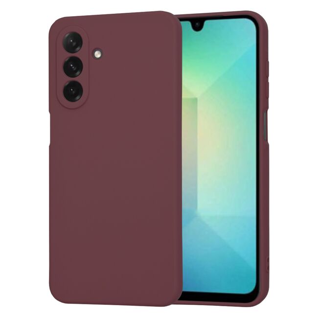 Husa pentru  Samsung Galaxy A26 Liquid Silicone, subțire, captusita cu microfibra, anti amprentă, protectie cameră foto, Bordeaux