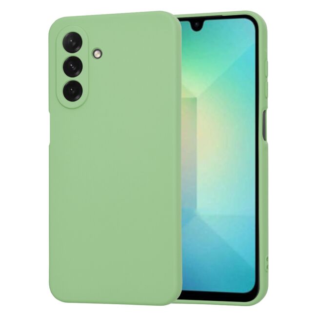 Husa pentru  Samsung Galaxy A26 Liquid Silicone, subțire, captusita cu microfibra, anti amprentă, protectie cameră foto, Verde deschis