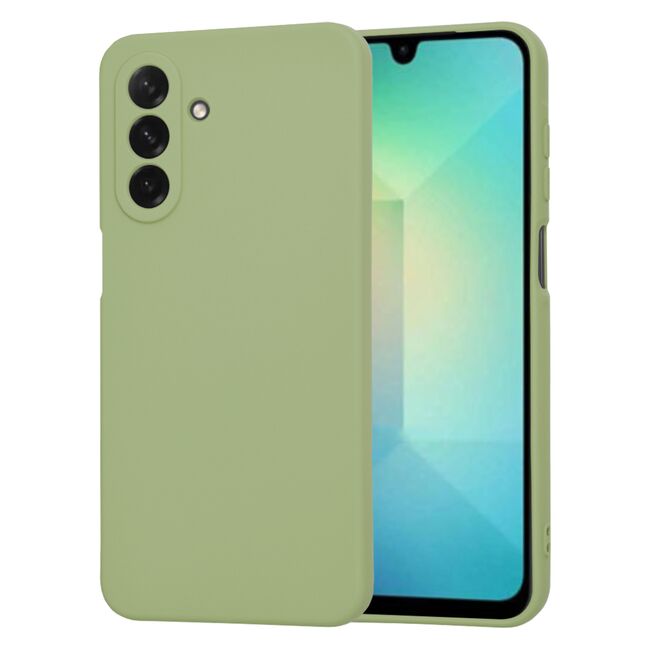Husa pentru  Samsung Galaxy A26 Liquid Silicone, subțire, captusita cu microfibra, anti amprentă, protectie cameră foto, Verde