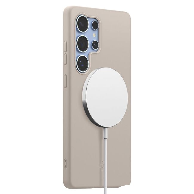 Husa pentru  Samsung Galaxy S25 Ultra Spigen - Silicone Fit MagSafe - Bej