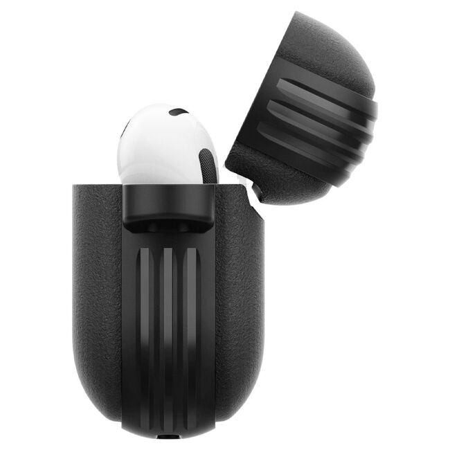 Husa pentru Airpods 4 Spigen - Protection Case Caseology Vault, ir Space Technology, Aluminum Holder - Negru