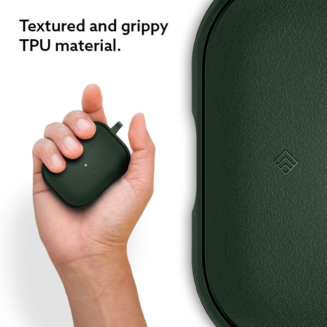 Husa pentru Airpods Pro 1 / 2 Spigen - Protection Case Caseology Vault, ir Space Technology, Aluminum Holder - Verde