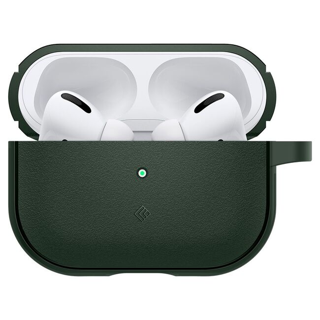 Husa pentru Airpods Pro 1 / 2 Spigen - Protection Case Caseology Vault, ir Space Technology, Aluminum Holder - Verde