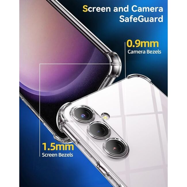 Set: Folie din sticla + Husa pentru  Samsung Galaxy A56 Slim Anti-Shock 1.5mm reinforced 4 corners, Transparent